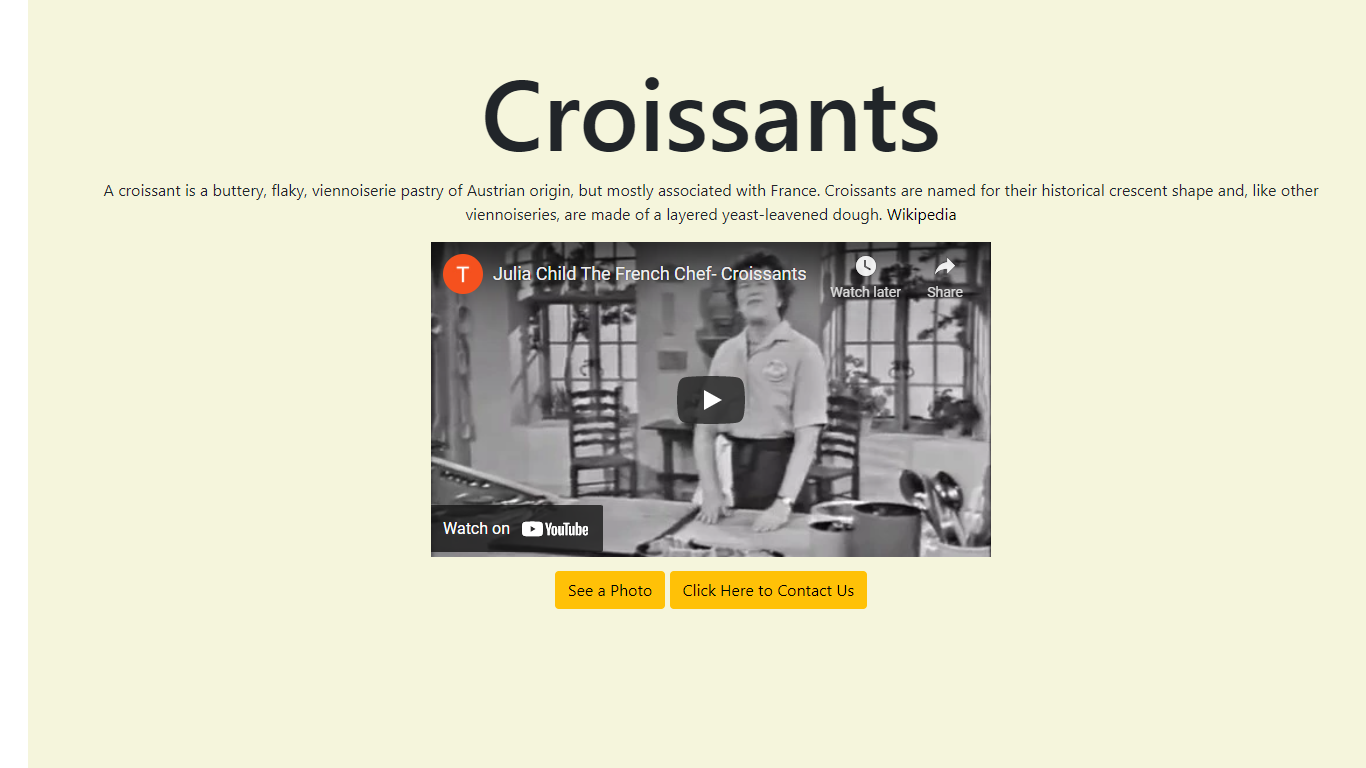 image of my croissants webpage